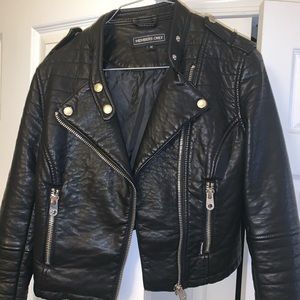 Black faux leather jacket